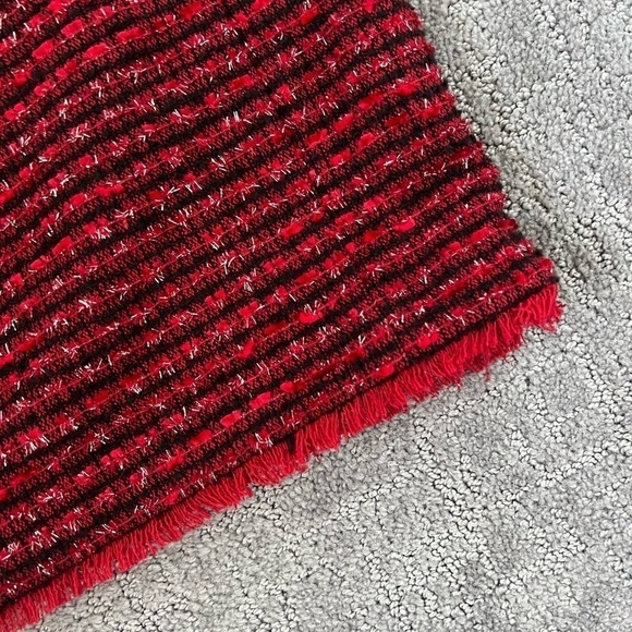 Ann Taylor Red Metallic Tweed Fringe Sheath Dress - Picture 3 of 6